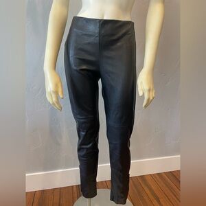 H&M Black Faux Leather pants Sz 6